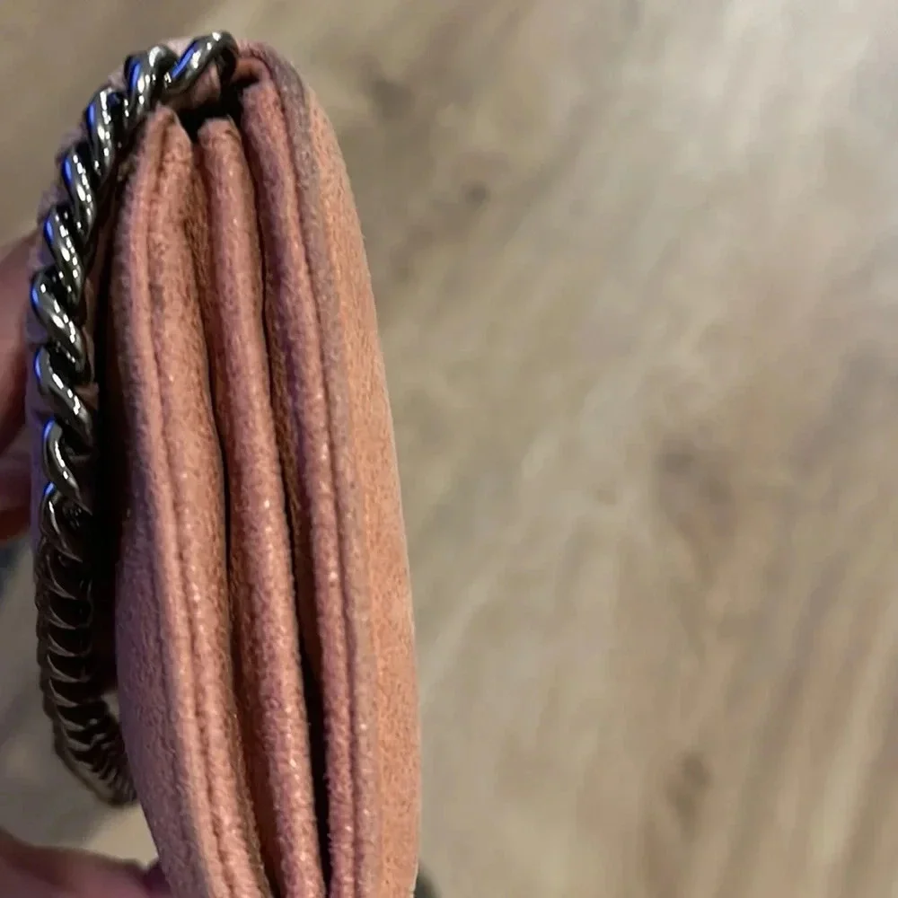 Stella McCartney Mini Falabella Metallic Wallet in Pink Suede - Picture 9 of 15